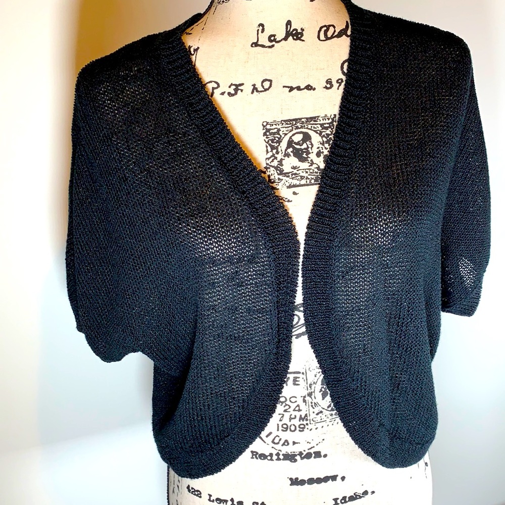 Croft & Barrow Cotton Knit Shrug NWOT Sweater Black